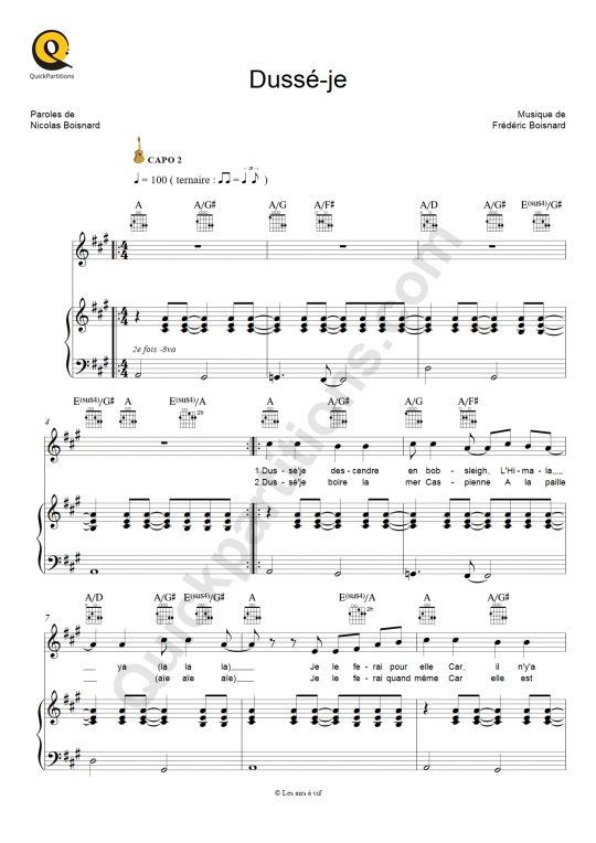 Partition Piano Duss�-Je - Archimede