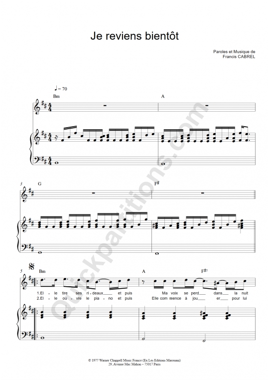 chords je reviens bientôt - je reviendrais vers vous orthographe