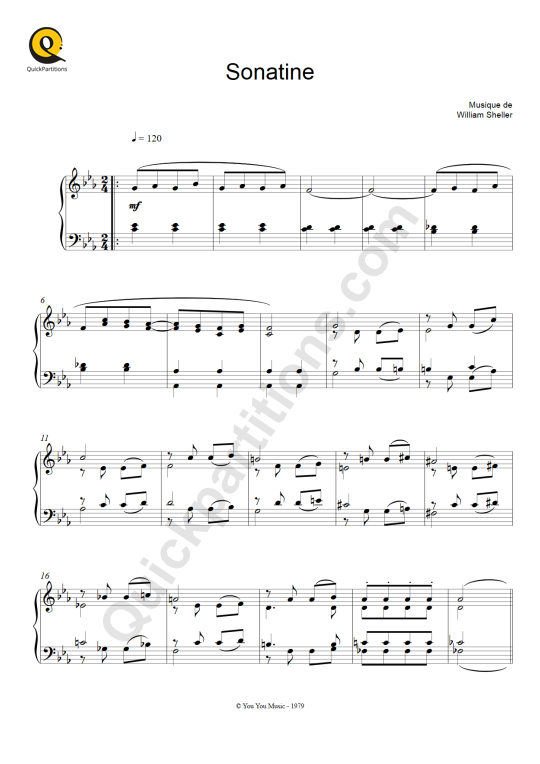 Sonatine Piano Sheet Music - William Sheller