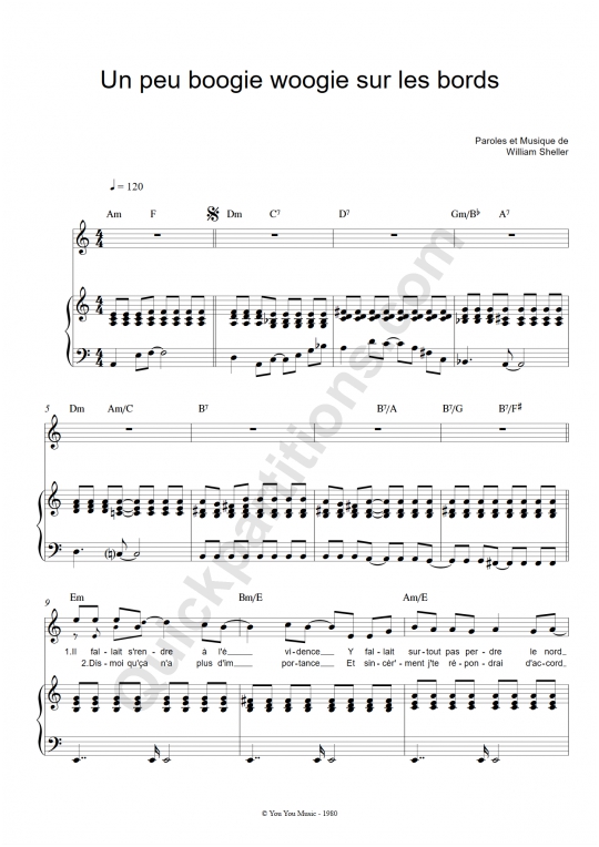 Un peu boogie woogie sur les bords Piano Sheet Music - William Sheller
