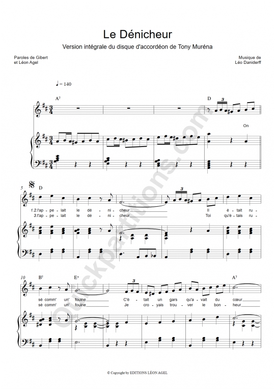Le dénicheur Piano Sheet Music from Georgette Plana
