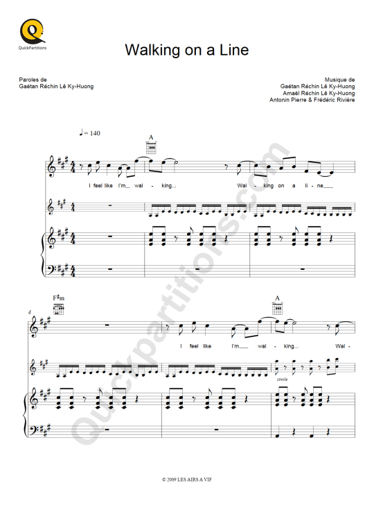 Walking On A Line Piano Sheet Music - Pony Pony Run Run