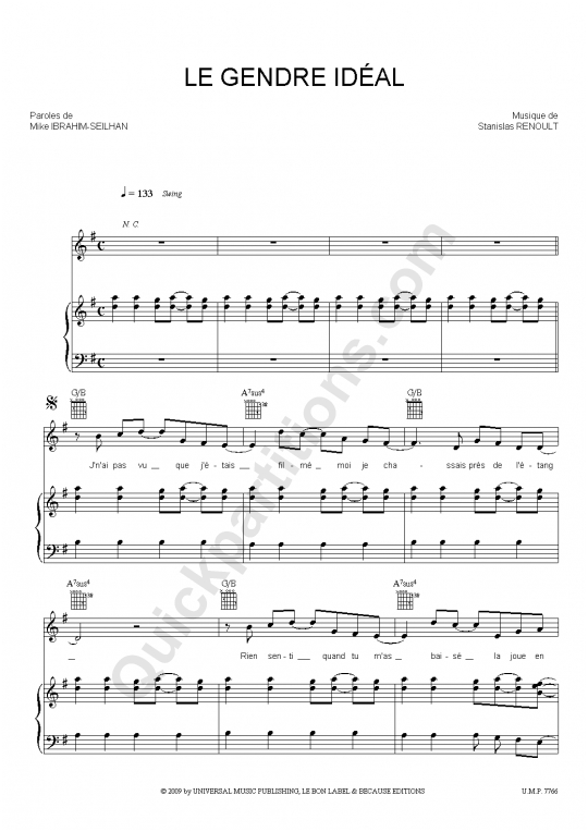 Le Gendre Idéal Piano Sheet Music - Stanislas
