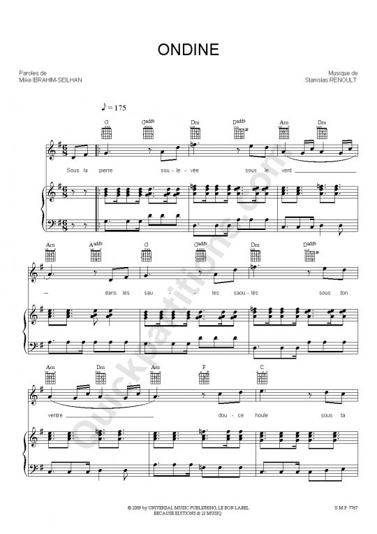 Ondine Piano Sheet Music - Stanislas