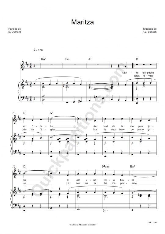 Maritza Piano Sheet Music - Georgette Plana