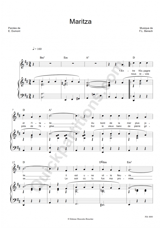 Maritza Piano Sheet Music - Georgette Plana