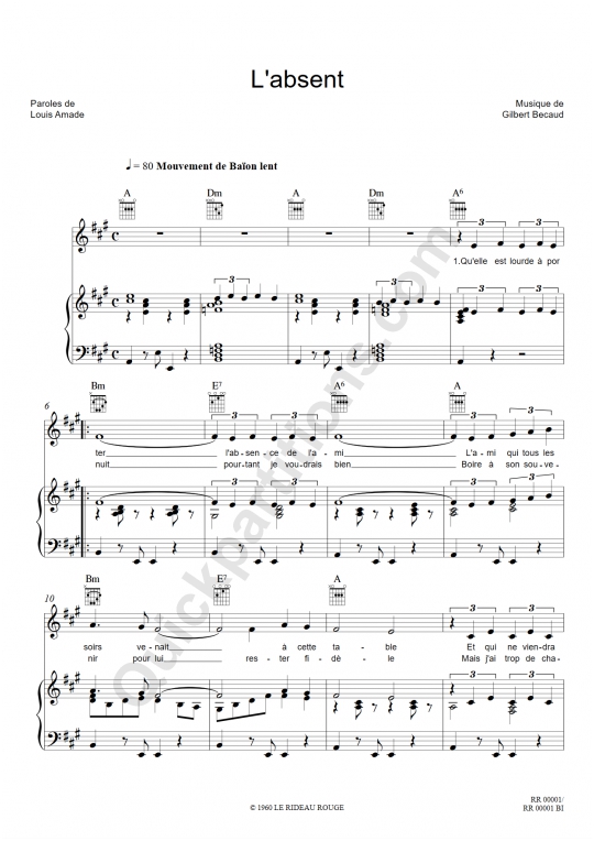 Gilbert Becaud Nathalie Chords