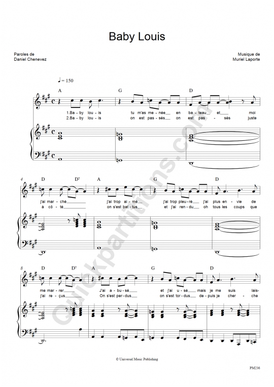 Partition piano Baby Louis - Niagara