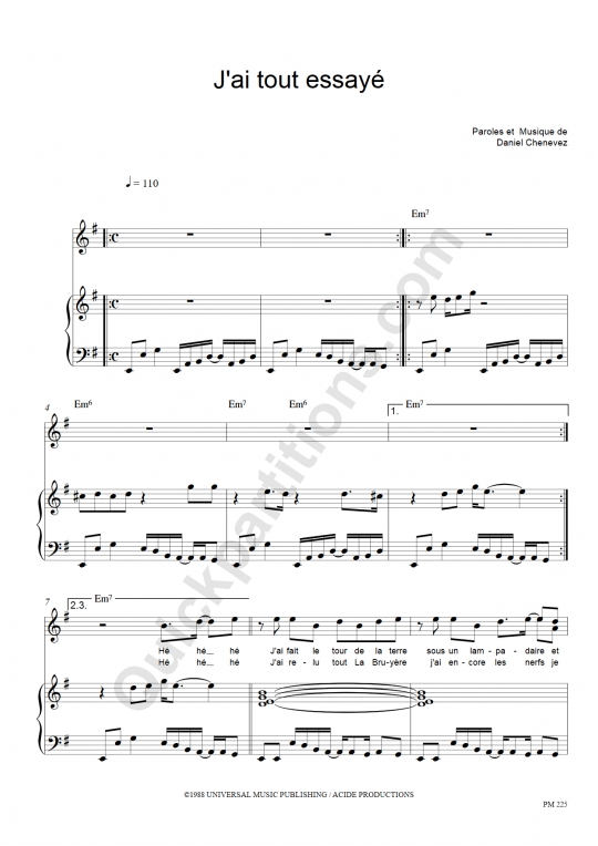 Partition piano J