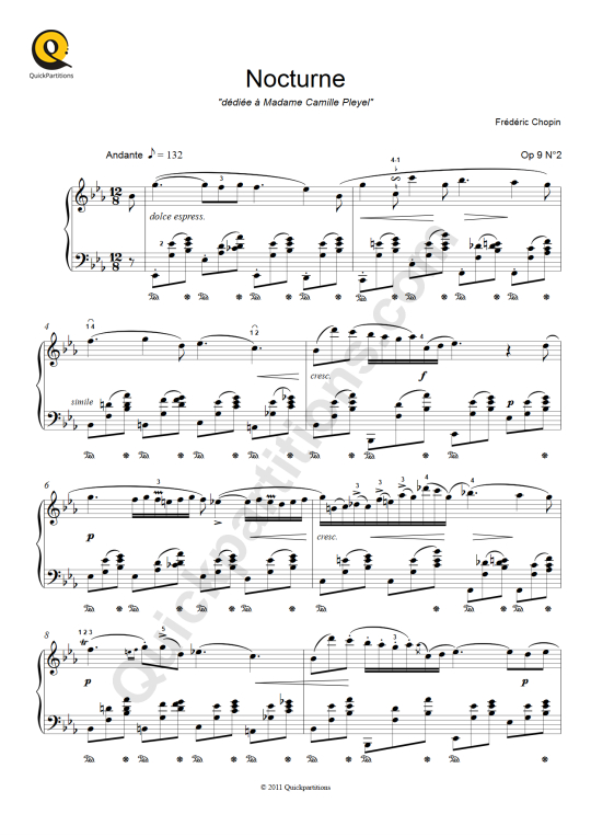 Partition piano Nocturne En Mib - Frédéric Chopin