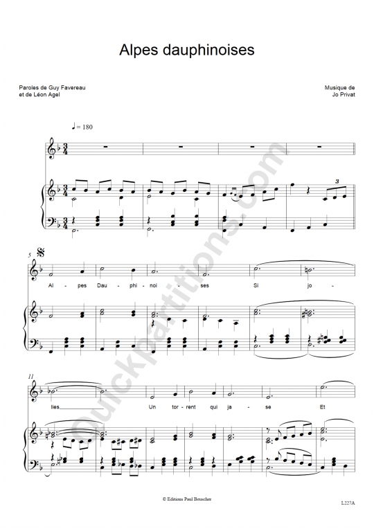 Alpes dauphinoises Accordion Sheet Music - Yvette Horner