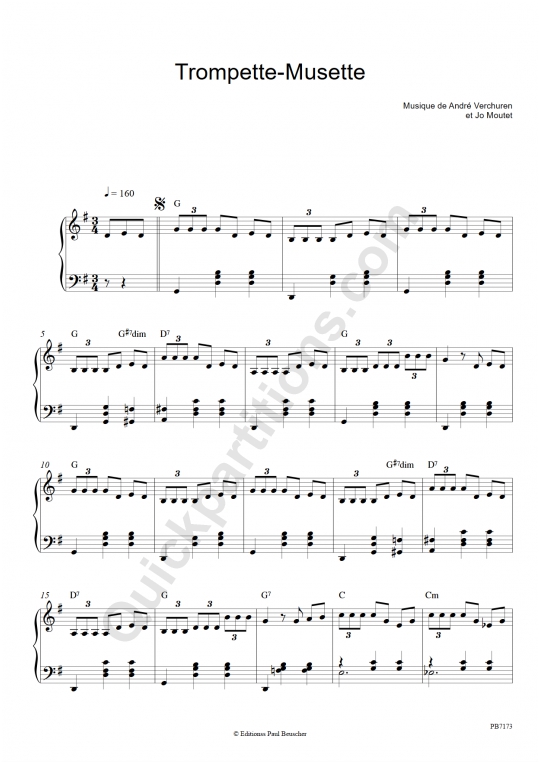 Partition accordéon Trompette-Musette - André Verchuren