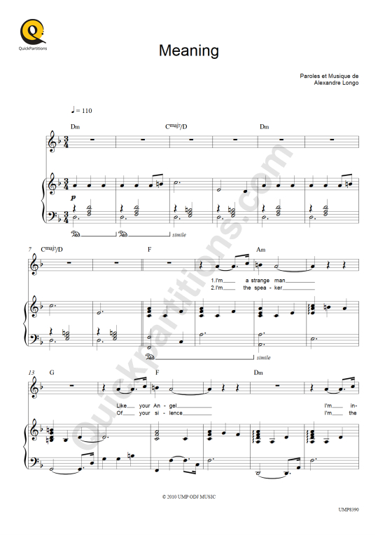 Meaning Piano Sheet Music - Cascadeur