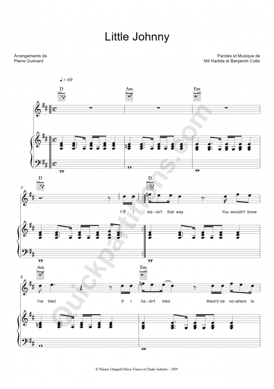 Partition piano Little Johnny - Lilly Wood and The Prick
