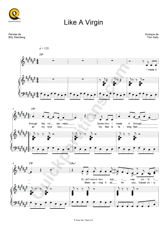 Like a virgin Piano Sheet Music - Madonna