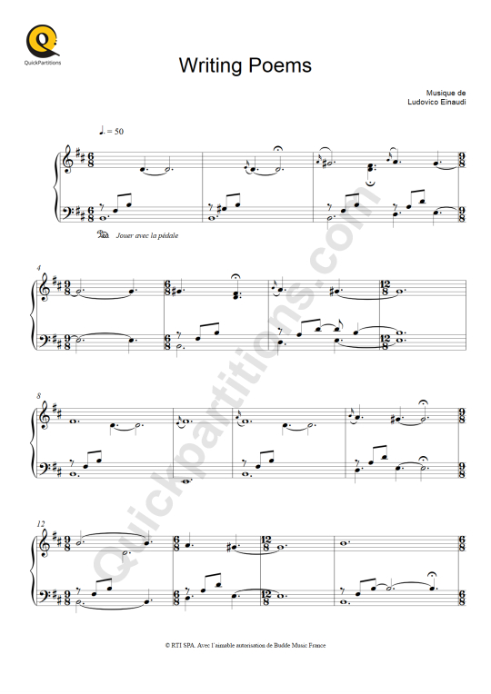 Writing Poems Piano Sheet Music - Ludovico Einaudi