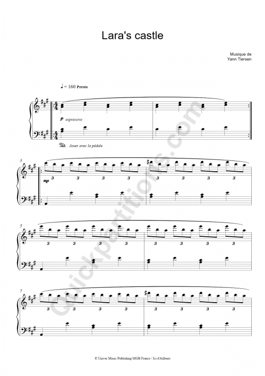 Lara's Castle Piano Sheet Music - Good Bye Lenin