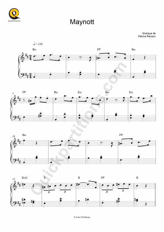 Partition piano Maynott - Un monstre à Paris
