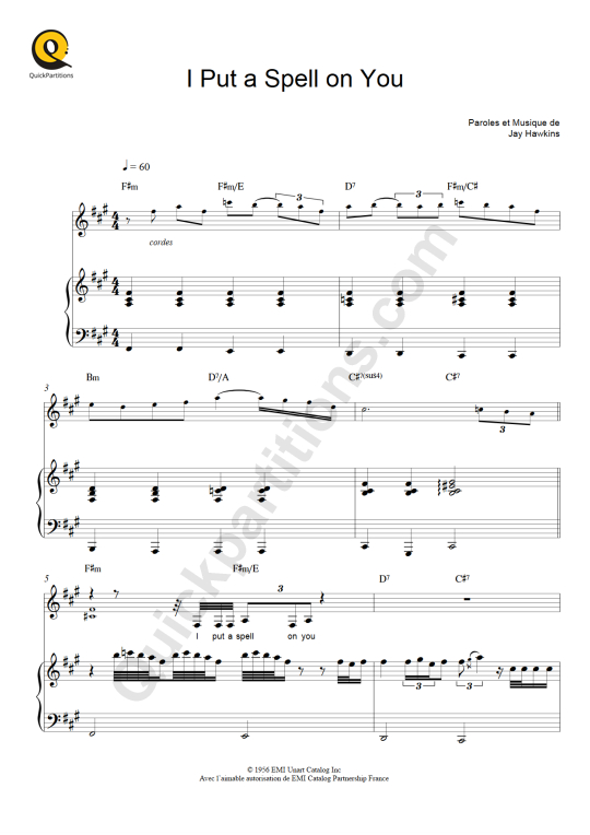 I Put A Spell On You Piano Sheet Music - Nina Simone