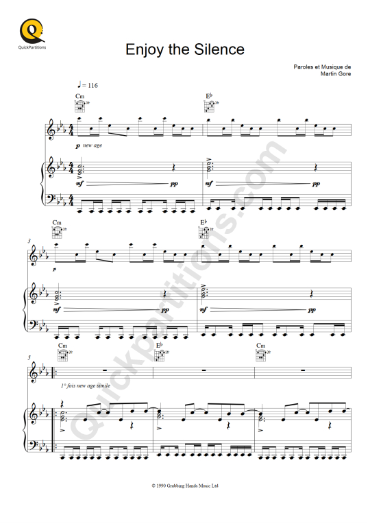 Enjoy the Silence Piano Sheet Music - Depeche Mode