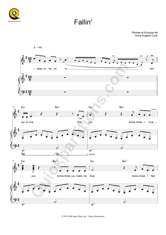 Fallin' Piano Sheet Music - Alicia Keys