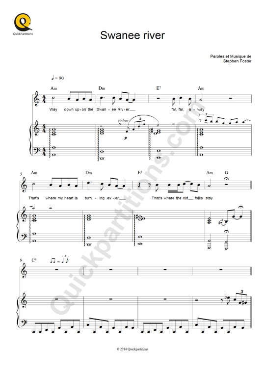 Partition piano Swanee River - Hugh Laurie