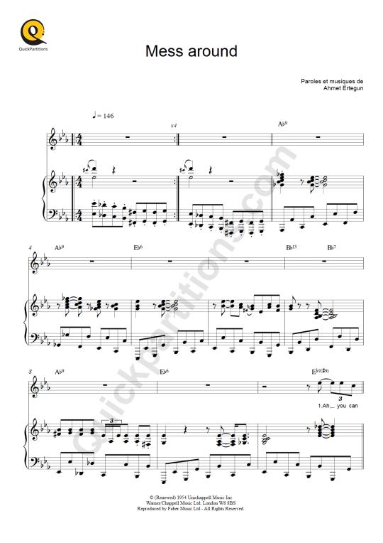 Partition piano Mess Around - Ray Charles