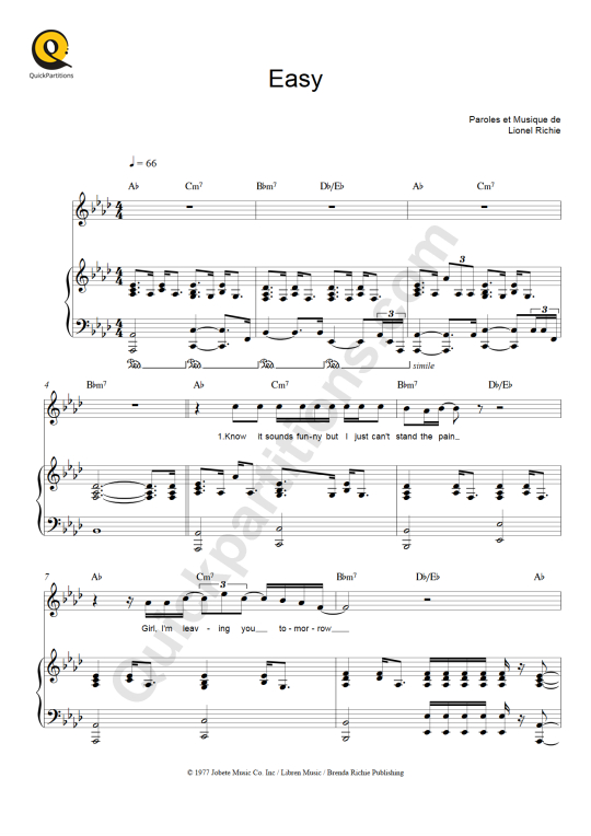 Easy Piano Sheet Music The Commodores Music)