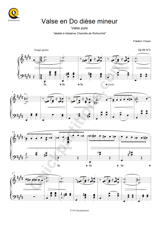 Valse op64 n°2 Piano Sheet Music - Frédéric Chopin