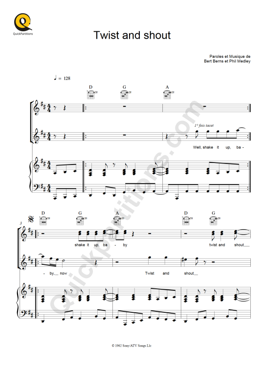 Twist And Shout Piano Sheet Music - The Beatles