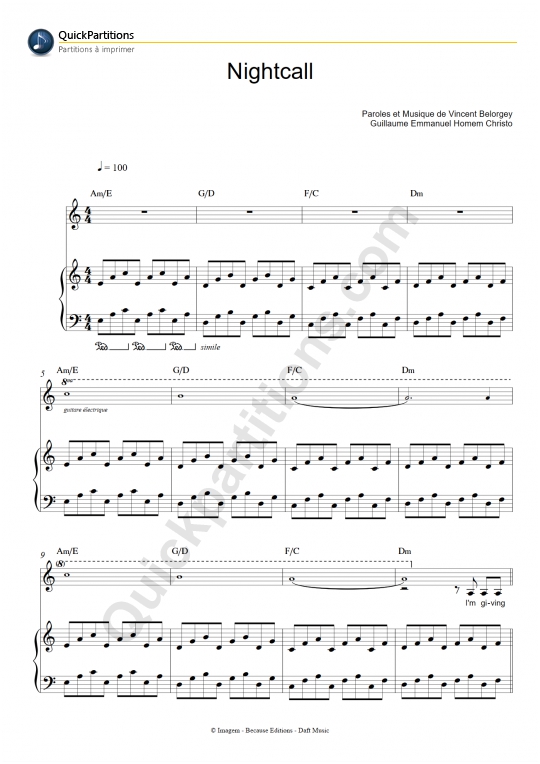 Nightcall Piano Sheet Music - London Grammar