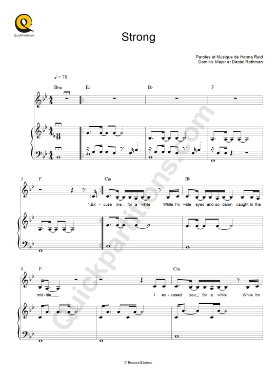 Nightcall sheet music for voice, piano or guitar (PDF)