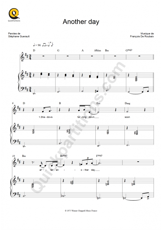 Another Day Piano Sheet Music - Stéphane Guerault