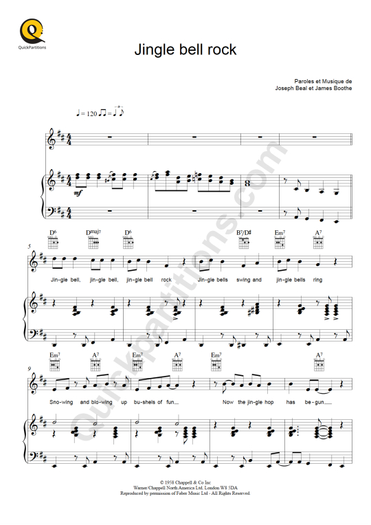 Jingle Bell Rock Piano Sheet Music - Bobby Helms