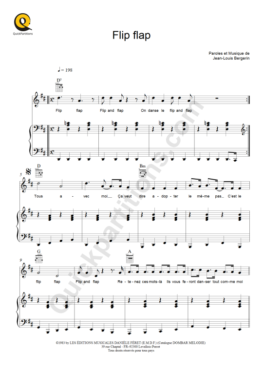 Partition piano Flip Flap - Les Forbans