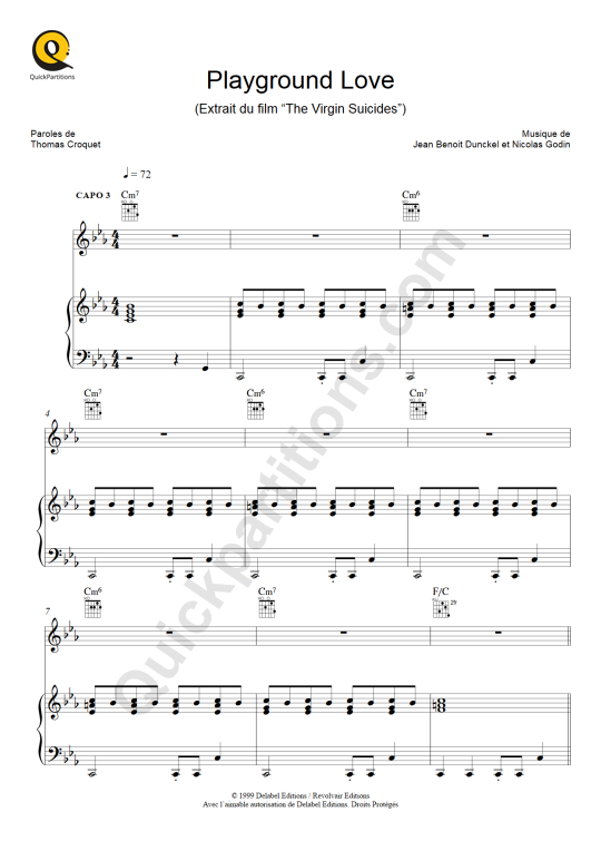 Playground Love Piano Sheet Music - Air