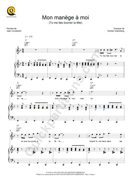 Mon manège à moi Piano Sheet Music - Edith Piaf