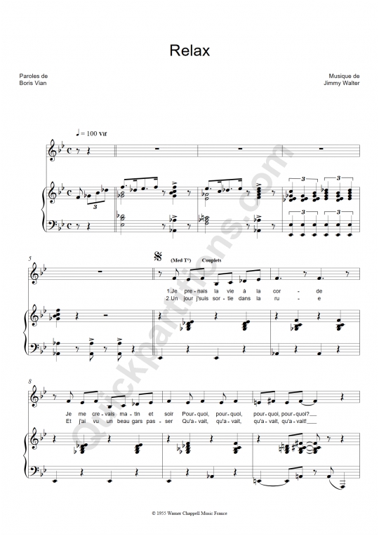 Partition piano Relax - Magali Noël