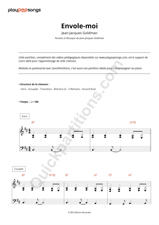 Support de cours Envolemoi de PlayPopSongs