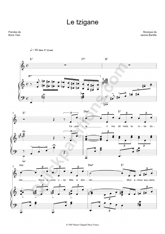 Le tzigane Piano Sheet Music - Pia Colombo