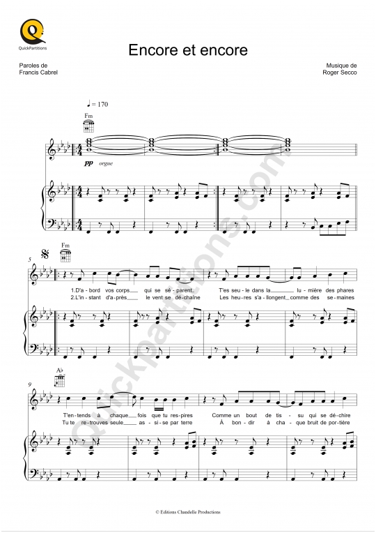 Download Digital Sheet Music Of Encore For Piano Vocal And Guitar