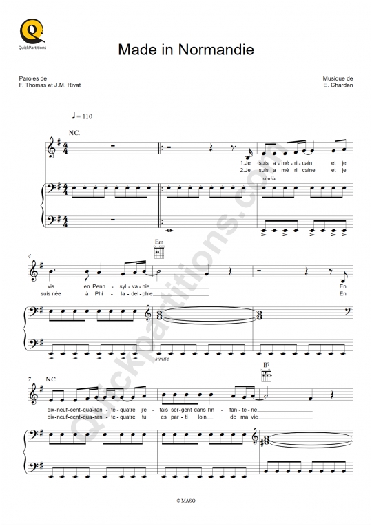 Made in Normandie Piano Sheet Music - Stone et Charden