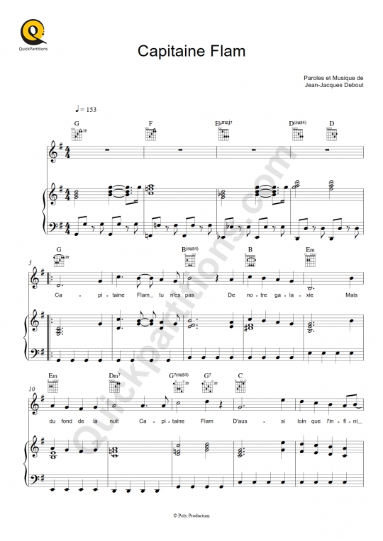 Partition piano Capitaine Flam - Richard Simon