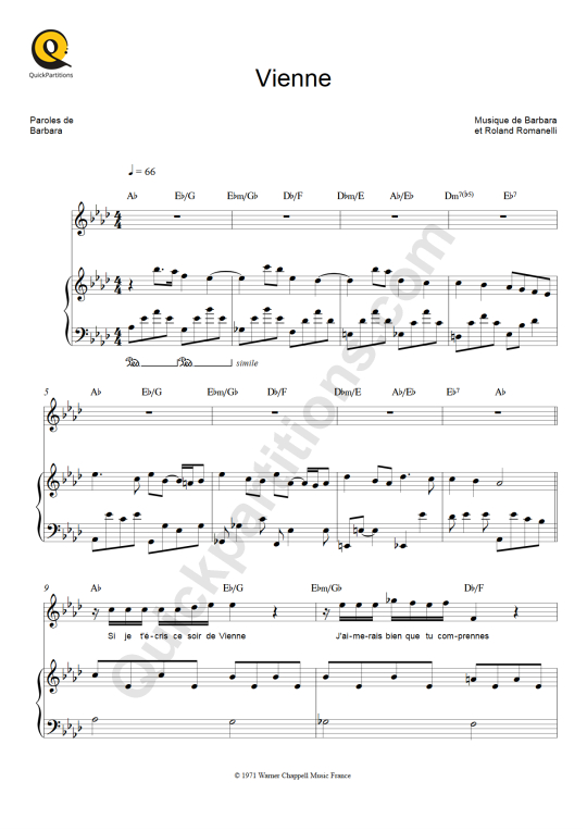 Vienne Piano Sheet Music - Barbara