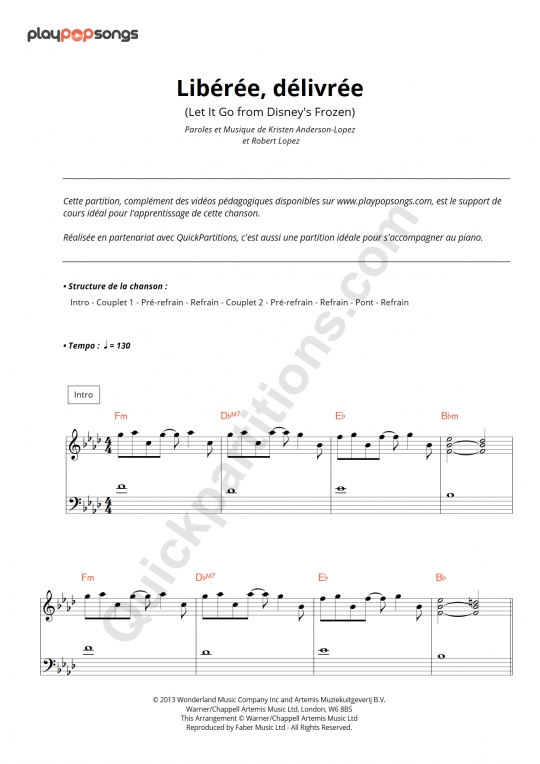 Libérée, Délivrée (Let It Go) Course Material - PlayPopSongs