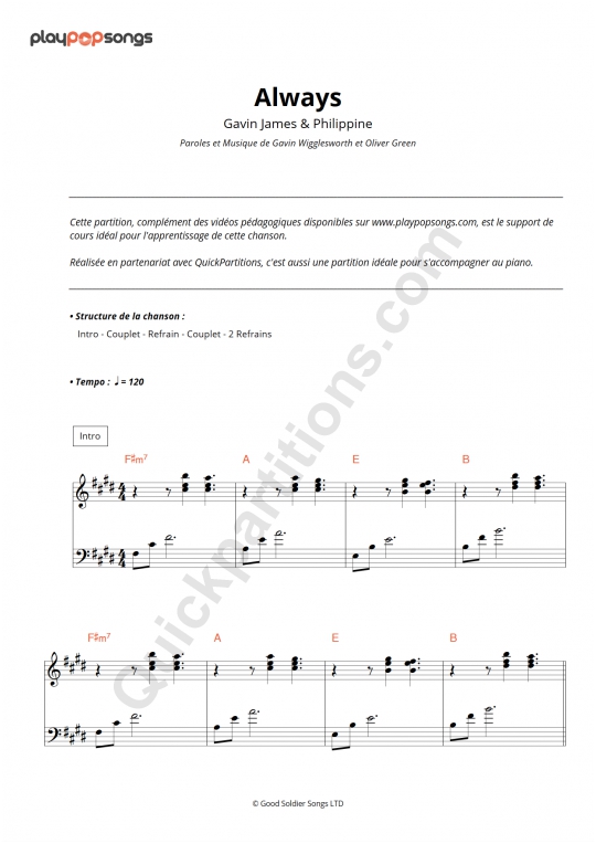 Support de cours Always - PlayPopSongs