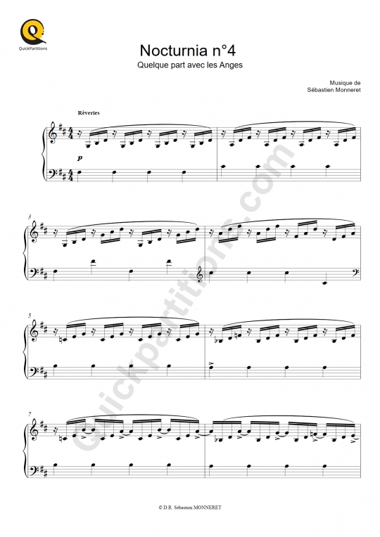 Nocturnia n°04  Piano Sheet Music - Sébastien MONNERET
