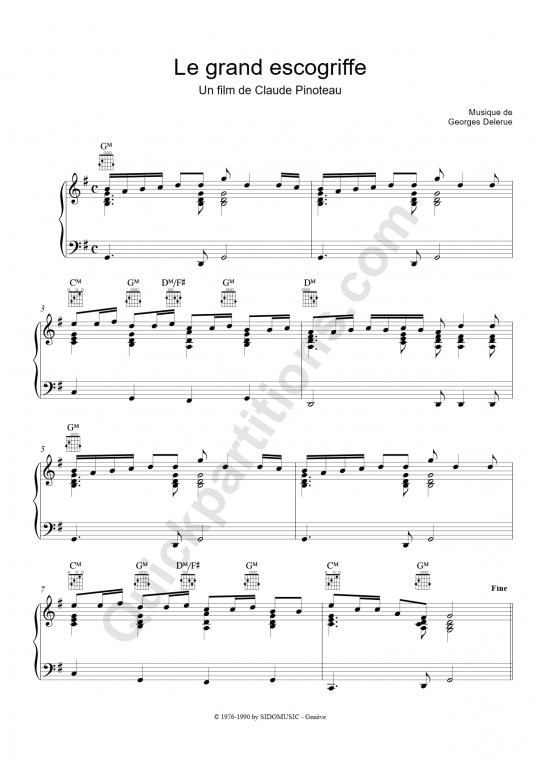 Le grand escogriffe Piano Sheet Music - Georges Delerue