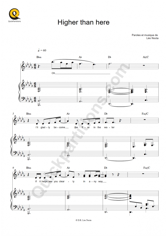 Higher than here Piano Sheet Music - Leo Nocta