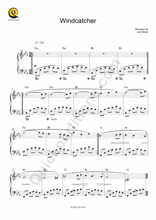 Partition piano Windcatcher - Leo Nocta